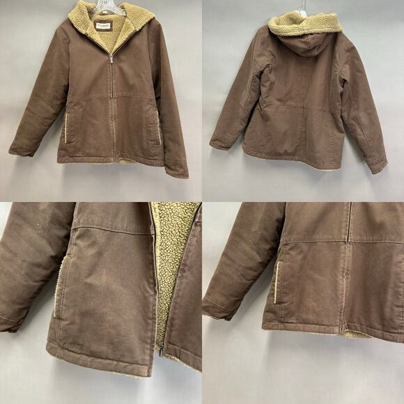 Vintage Dri Duck Roper Brown Canvas Sherpa Lined Coat Women’s Size Large - Picture 16 of 16